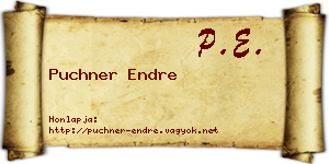 Puchner Endre névjegykártya
